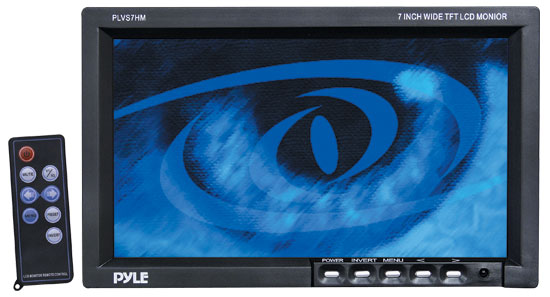 Pyle - PLVS7HM , On the Road , Headrest Video , 7'' TFT LCD Monitor w/Multiple Mounting Options