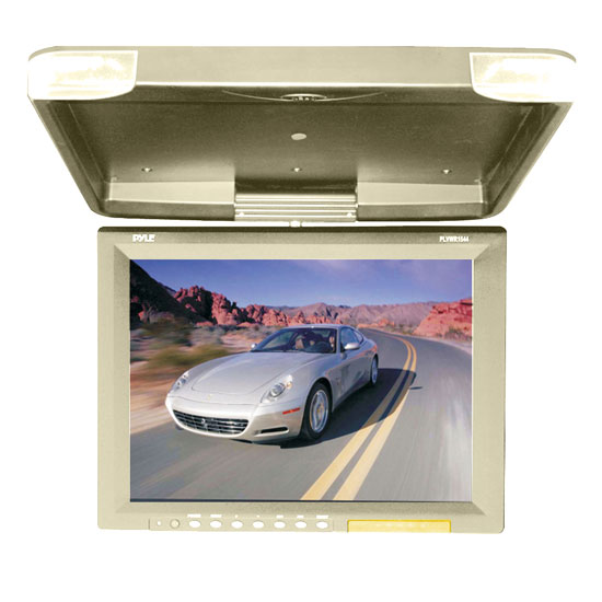 Pyle - PLVWR1544TN , On the Road , Overhead Monitors - Roof Mount , 15.1'' Hi-Res Flip Down Roof Mount LCD Monitor & IR Transmitter (Tan)