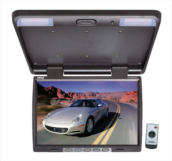 Pyle - PLVWR1693 , On the Road , Overhead Monitors - Roof Mount , 16'' Wide Screen TFT LCD Roof Mount Video Monitor w/IR Transmitter