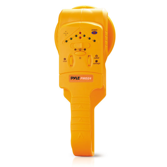 Pyle - PMD24 , Tools and Meters , Metal Detectors - Stud Detectors , Handheld Stud / Metal/ Voltage Detector W/ Sensitivity Adjustment, Center Location, LED And Audible Alerts