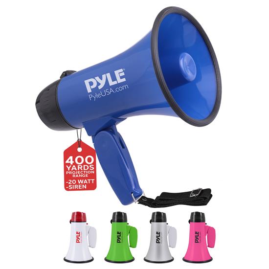 Pyle - PMP21BL , Sound and Recording , Megaphones - Bullhorns , Compact & Portable Megaphone Speaker with Siren Alarm Mode, Battery Operated