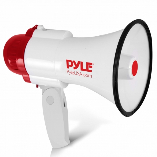 Pyle - PMP35R , Sound and Recording , Megaphones - Bullhorns , Compact & Portable Megaphone Speaker with Siren Alert, 10 Second Memory Playback Record Mode, Adjustable Volume Control