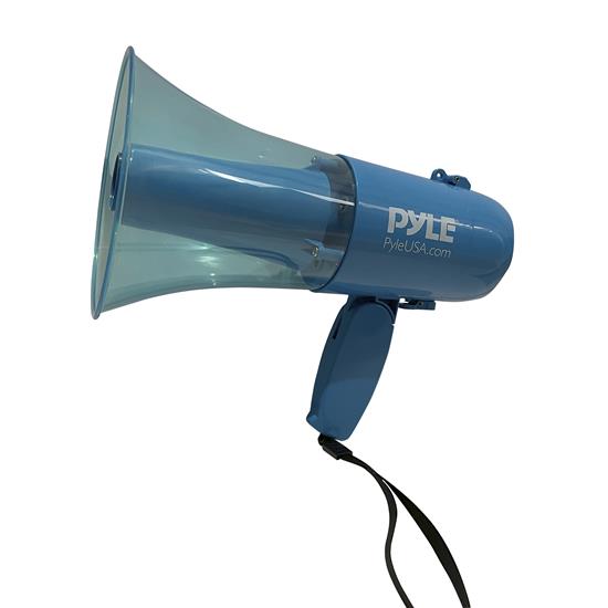 Pyle - PMP36WLT , Home and Office , Megaphones - Bullhorns , Sound and Recording , Megaphones - Bullhorns , Megaphone Siren Bullhorn Speaker, Portable and Lightweight Automatic Bullhorn For Indoor and Outdoor Use (Transparent Blue)