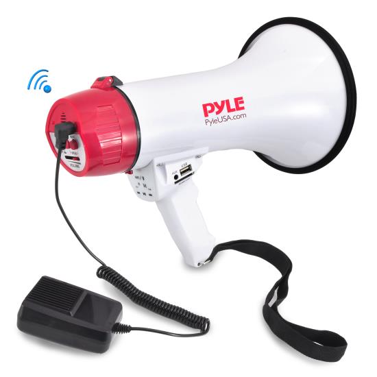 Pyle - PMP42BT , Sound and Recording , Megaphones - Bullhorns , Bluetooth Megaphone - PA Megaphone Speaker with Wired Microphone, Siren Alarm Mode, MP3/USB/SD Readers