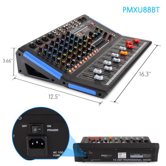 Pyle PMXU88BT Musical Instruments Mixers DJ Controllers Sound