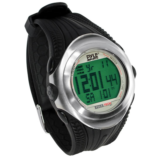 Pyle - PPDM1 , Sports and Outdoors , Watches , Gadgets and Handheld , Watches , Digital Heart Rate Monitor Watch With Chronograph, Pulse, And Pedometer