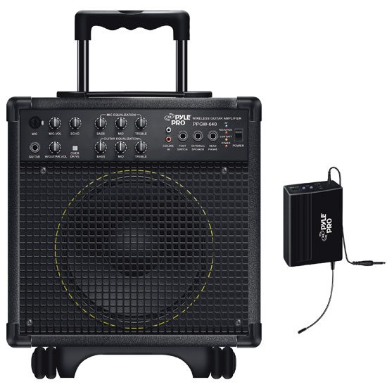 Pyle - PPGW1040 , Musical Instruments , String & Wind Instruments , 400W UHF Wireless Battery Powered Guitar Amplifier