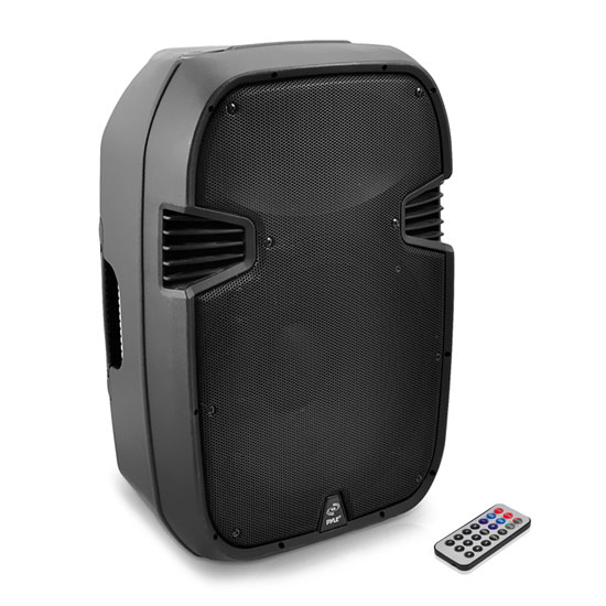 Pyle - PPHP127AI , Sound and Recording , PA Loudspeakers - Cabinet Speakers , 12'' 1200 Watt Powered 2-Way Full Range PA Loudspeaker System with Built-in 30-Pin iPod Dock, USB Flash & SD Memory Card Readers, LCD Display, Mic Input, Remote Control