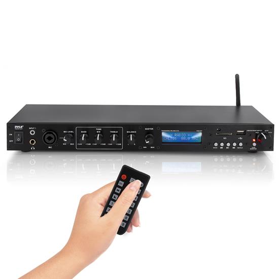 Pyle - PPRE70BT , Sound and Recording , Amplifiers - Receivers , Pro Audio Bluetooth Preamplifier Receiver System - Digital Rack Mount Studio Preamp, Recording Mode, FM Radio