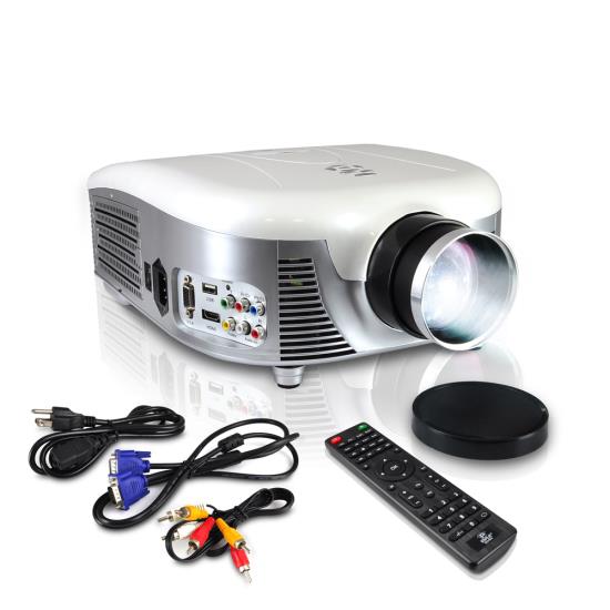 Pyle - PRJD907 , Home and Office , Projectors , Widescreen Digital Multi-Media LED Projector, 1080p Support, Up to 140'' Viewing Screen, USB Reader, Digital Screen Size Adjustable, Built-in Speakers