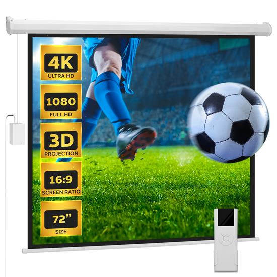 Pyle - PRJELMT76 , Home and Office , Projector Screens - Accessories , 72" Motorized Projector Screen, Electronic Automatic Projection Display, Includes Remote Control