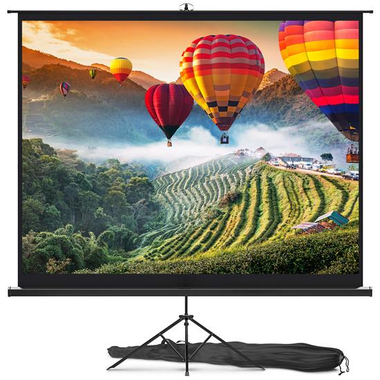 Pyle - PRJTP103 , Home and Office , Projector Screens - Accessories , Universal 100-Inch Tripod Screen - Floor Standing Portable Fold-Out Roll-Up Tripod Manual Projector Screen