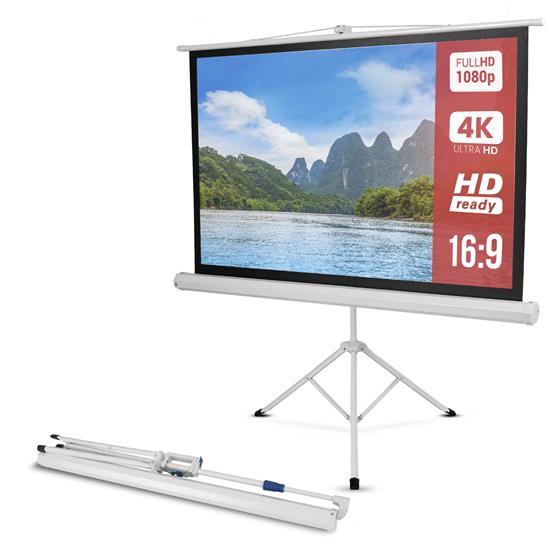 Pyle - PRJTP52.5 , Home and Office , Projector Screens - Accessories , 50-inch Video Projector Screen, Easy Fold-Out & Roll-Up Projection Display, Tripod Stand Style