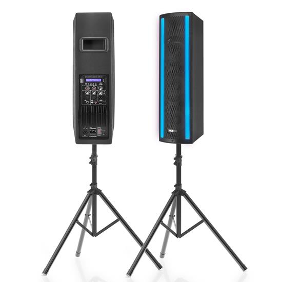 Pyle - PS65ACT , Sound and Recording , PA Loudspeakers - Cabinet Speakers , 3 x 6.5'' Bluetooth Combo Speaker Boxes - Active & Passive DJ Loud Speakers with RGB Lights, USB/SD Card/MP3/FM/RCA/Mic Inputs, LED Screen, Wireless Remote Control, for Indoor/Outdoor Use