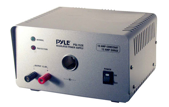 Pyle - PSL152X , On the Road , Power Supply - Power Converters , 10 Amp Linear Power Supply AC/DC With Cigarette Lighter Port