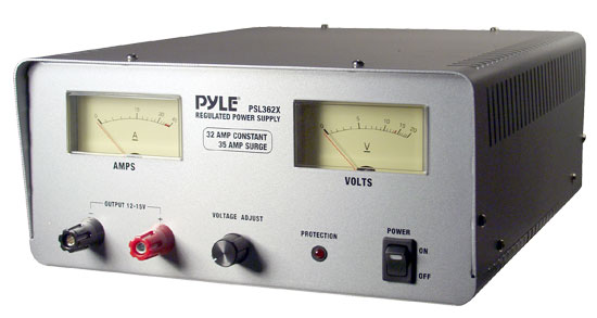 Pyle - PSL362X , On the Road , Power Supply - Power Converters , 32 Amp Linear Power Supply AC/DC With Adjustable Voltage 