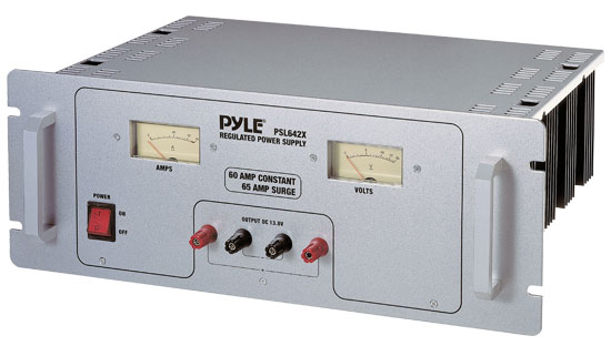 Pyle - PSL642X , On the Road , Power Supply - Power Converters , 60 Amp Rack Mount Linear Power Supply AC/DC With Rolling Casters