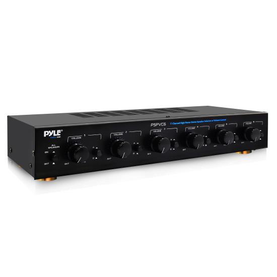 Pyle - PSPVC6.5 , Sound and Recording , Digital Tuners - Speaker Selectors , 6 Channel High Power Stereo Speaker Selector - Multi-Channel High Powered Amplifier with Volume Control