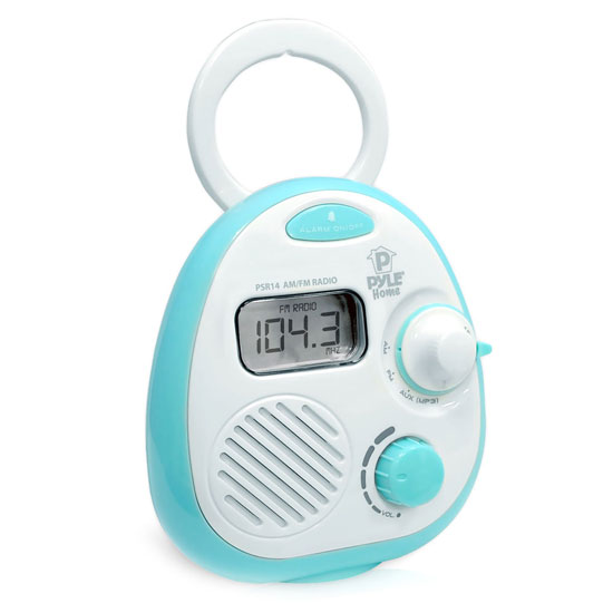 Pyle - PSR14 , Sports and Outdoors , Portable Speakers - Boom Boxes , Splash Proof Water Resistant Alarm Clock Radio