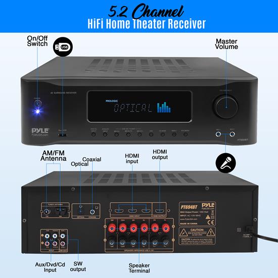 Pyle - CA-PT694BT - Home And Office - Amplifiers - Receivers - Sound ...