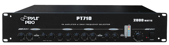 Pyle - PT710 , Sound and Recording , Amplifiers - Receivers , 19'' Rack Mount 2000 Watt PA Amplifier with 3 Way Frequency Selectors