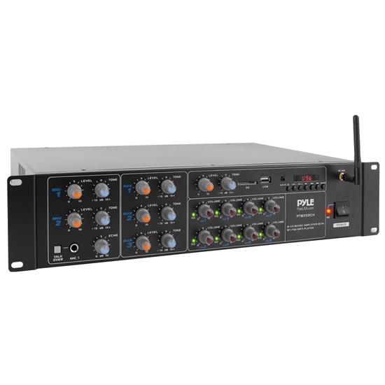 Pyle - CA-PT8050CH , Sound and Recording , Amplifiers - Receivers , 8-Ch. Audio Karaoke Bluetooth Amplifier - Stage & Studio Sound Mixer Receiver System with Microphone Talk-Over, MP3/USB/SD/AUX, Rack Mount (4000 Watt)