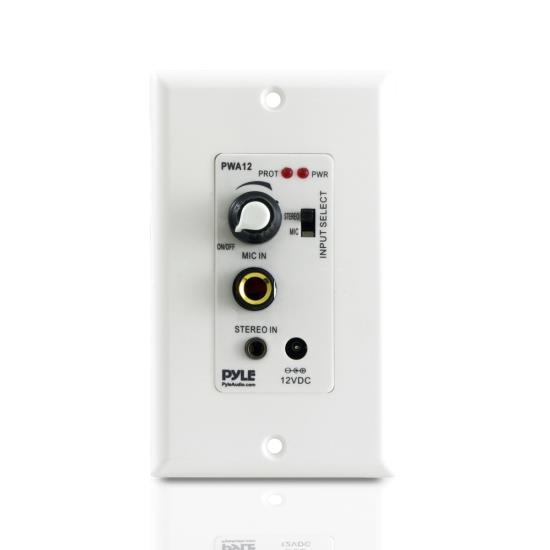 Pyle - PWA12 , Home and Office , Wall Plates - In-Wall Control , In-Wall Audio Receiver, Wall Plate Sound Control Amplifier (Microphone & Aux Inputs)