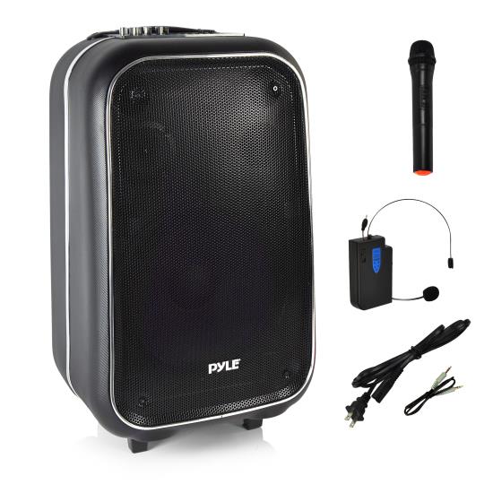 Pyle - CA-PWMA1225BT.5 , Sound and Recording , PA Loudspeakers - Cabinet Speakers , Bluetooth PA Loudspeaker Portable Stereo System, Karaoke Microphone Talkover, Recording Function, MP3/USB/Micro SD/FM Radio