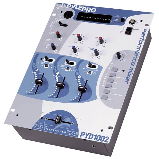 Pyle - PYD1002 , Sound and Recording , Mixers - DJ Controllers , 10'' Three Channel DJ Trick Mixer with Sound Effects