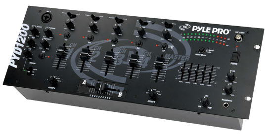 Pyle - PYD1200 , Sound and Recording , Mixers - DJ Controllers , 19'' Rack Mount 4-Channel Professional Mixer