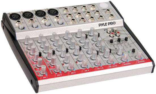 Pyle - PYD1270 , Sound and Recording , Mixers - DJ Controllers , 12-Channel 2-Bus Console  Mixer