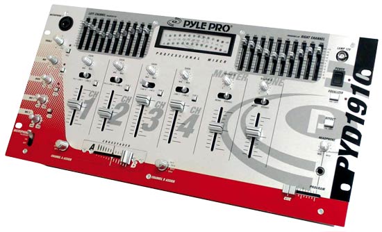 Pyle - pyd1910 , Sound and Recording , Mixers - DJ Controllers , 19'' Rack Mount 4CH Professional Mixer