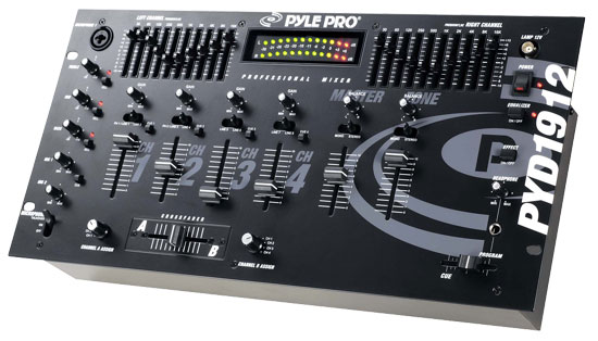 Pyle - PYD1912 , Sound and Recording , Mixers - DJ Controllers , 19'' Rack Mount 4 Channel Professional Mixer 