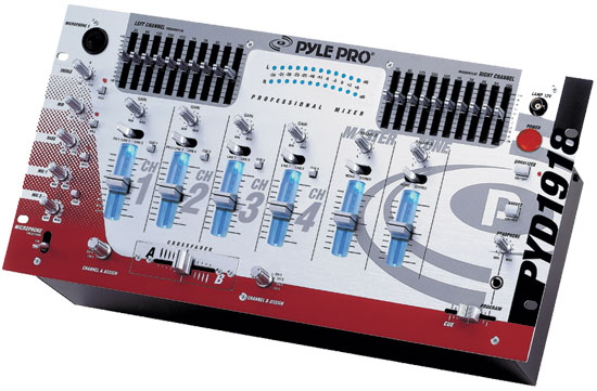 Pyle - PYD1918 , Sound and Recording , Mixers - DJ Controllers , 19'' Rack Mount 4CH Professional Mixer