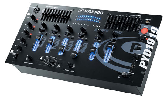 Pyle - PYD1919 , Sound and Recording , Mixers - DJ Controllers , 4 Channel Professional Mixer