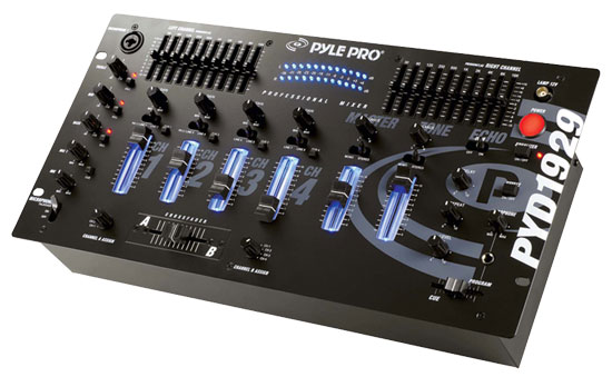 Pyle - PYD1929 , Sound and Recording , Mixers - DJ Controllers , 4 Channel Professional Mixer With Digital Echo