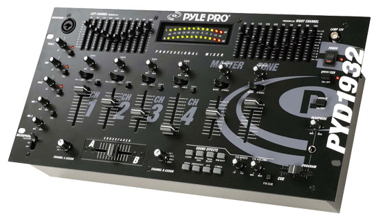 Pyle - PYD1932 , Sound and Recording , Mixers - DJ Controllers , 19'' Rack Mount 4 Channel Professional Mixer with SFX