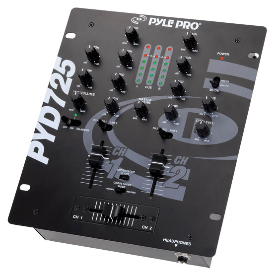 Pyle - PYD725 , Sound and Recording , Mixers - DJ Controllers , 2-Channel Professional Mixer