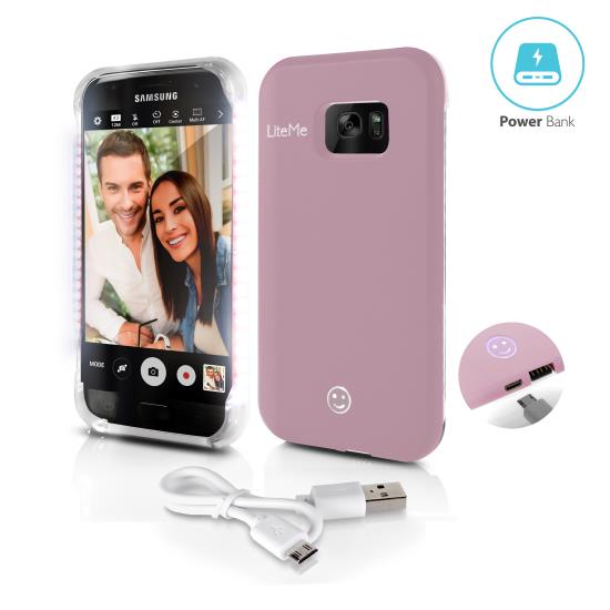 Pyle - AZSL301S7PN , Home and Office , Carrying Cases - Portability , Gadgets and Handheld , Carrying Cases - Portability , Lite-Me Selfie Lighted Smart Case, Phone Protection with Built-in Power Bank & LED Lights (for Samsung Galaxy S7)