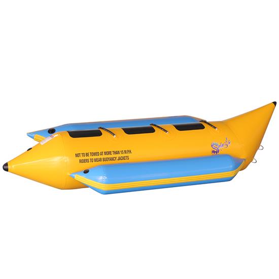 Pyle - SLBBFL3 ,  , 3-Person Recreational Inflatable Banana Boat with Storage Bag, Foot Pump, and Repair Kit