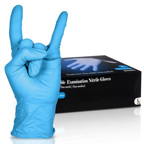 Pyle - SLGLVNIT100LG , Health and Fitness , 100 Pcs. Soft Industrial Gloves - Nitrile and Vinyl Gloves Powder Free Disposable Gloves (Large Size)