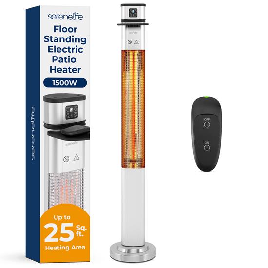 Pyle - SLOHT50 , Sports and Outdoors , Outdoor Heaters , 1500W Floor Standing Electric Patio Heater - Remote Control Stand Patio Heater with Three Power Settings