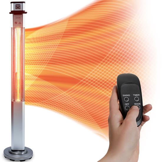 Pyle - SLOHT52 , Sports and Outdoors , Outdoor Heaters , 900W Floor Standing Electric Patio Heater - Remote Control Stand Patio Heater with Three Power Settings