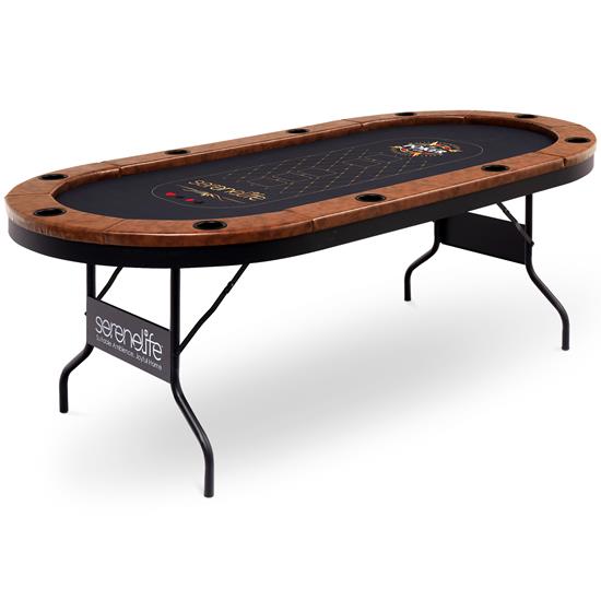 Pyle - SLPT720 , Sports and Outdoors , Foldable and Portable Poker/Casino Game Table with Cushioned Rail, 10 Players