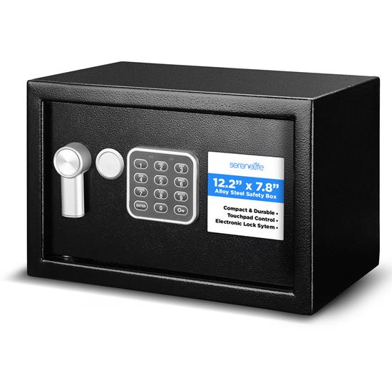 Pyle - SLSFE14.5 , Home and Office , Safe Boxes - Mailboxes , Compact Electronic Safe Box with Mechanical Override, Includes Keys