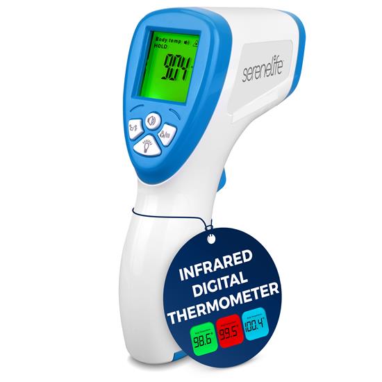 Pyle - SLTM20.5 , Tools and Meters , Temperature - Humidity - Moisture , Infrared Digital Thermometer - Touchless Thermometer for Adults and Kids with LCD Display, Fever Alarm, and Memory Recall