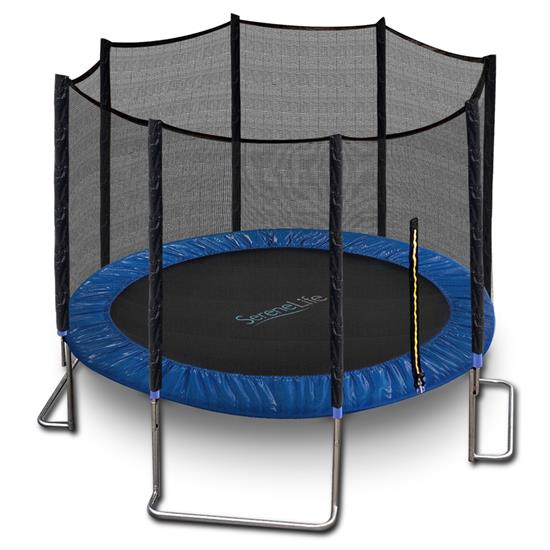 Pyle - SLTRA10BL , Home and Office , Fitness Equipment - Home Gym , Health and Fitness , Fitness Equipment - Home Gym , Home Backyard Sports Trampoline - Large Outdoor Jumping Fun Trampoline for Kids / Children, Safety Net Cage (10’ ft.)