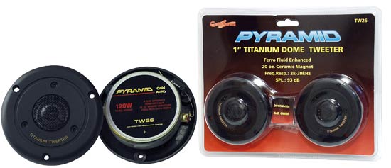 Pyle - TW26 , On the Road , Tweeters , 1'' 120 Watts Titainium Dome Tweeter